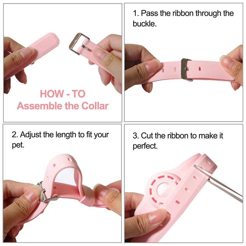 📍 Coleira de Silicone Ajustável para Pets com Suporte para AirTag - Anti-Perda!